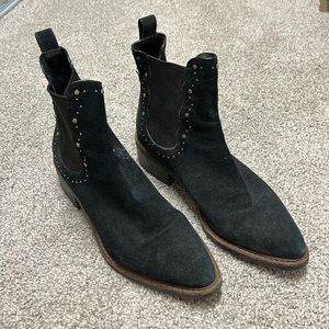 Coach Bowery suede ankle boots, western boots, black, booties